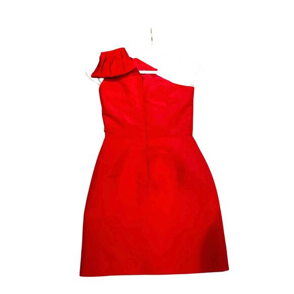 Alexia María Red Blair One Shoulder Silk Faille Mini Cocktail Dress Size 2 - Picture 6 of 7
